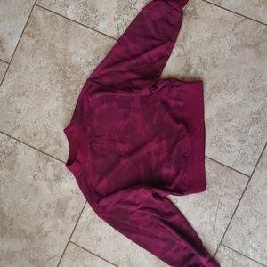 Girls oversized cropped camo sweater